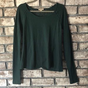 Lucky Brand Green lace detail top